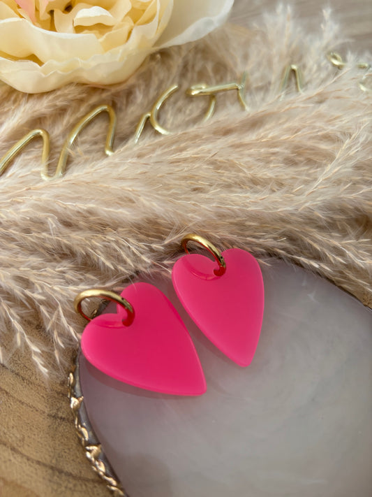 Boucles d’oreilles rose fluo