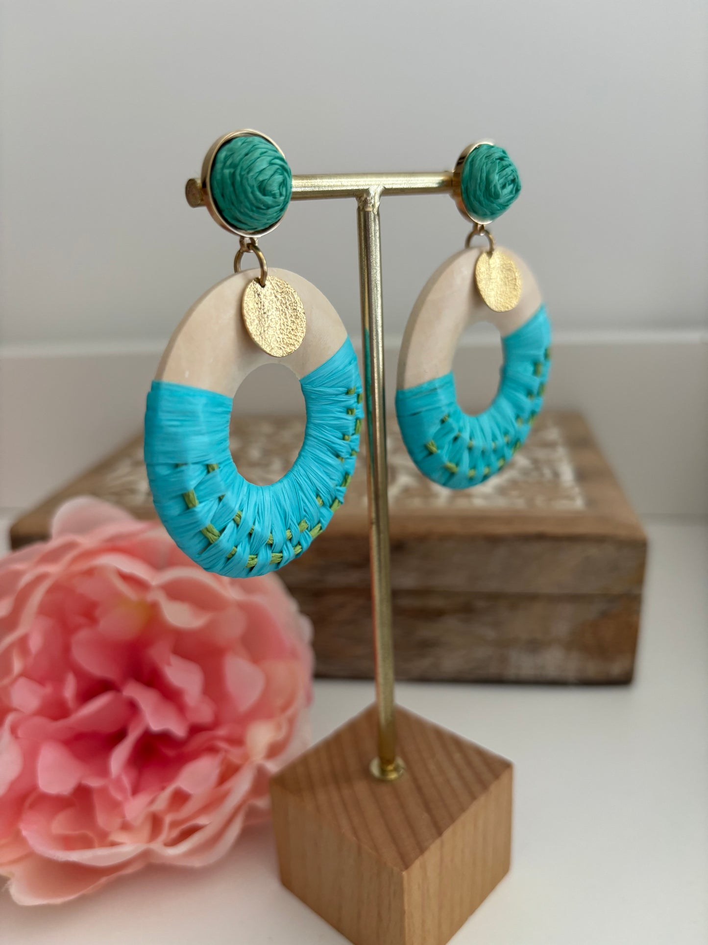 Boucles d’oreilles rondes Turquoises