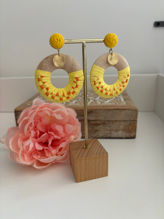 Boucles d’oreilles rondes jaunes