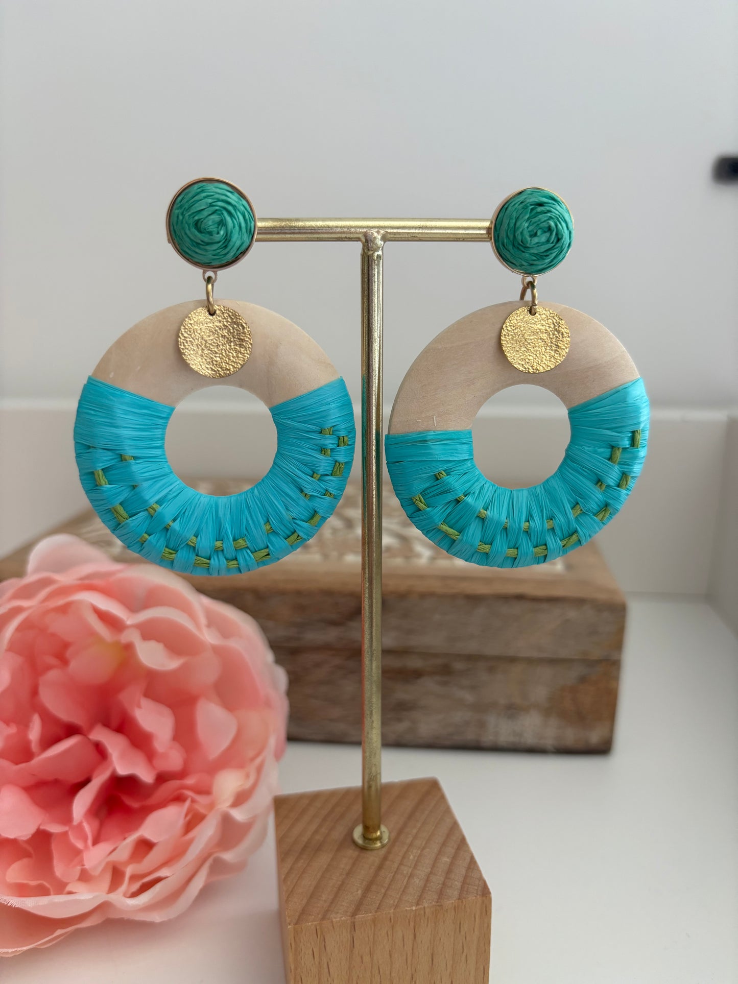 Boucles d’oreilles rondes Turquoises