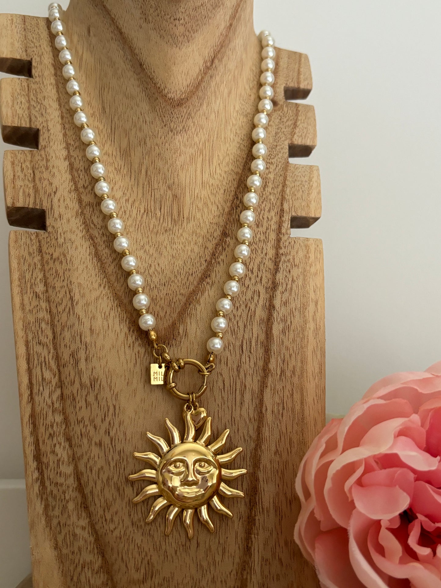 Collier perles soleil