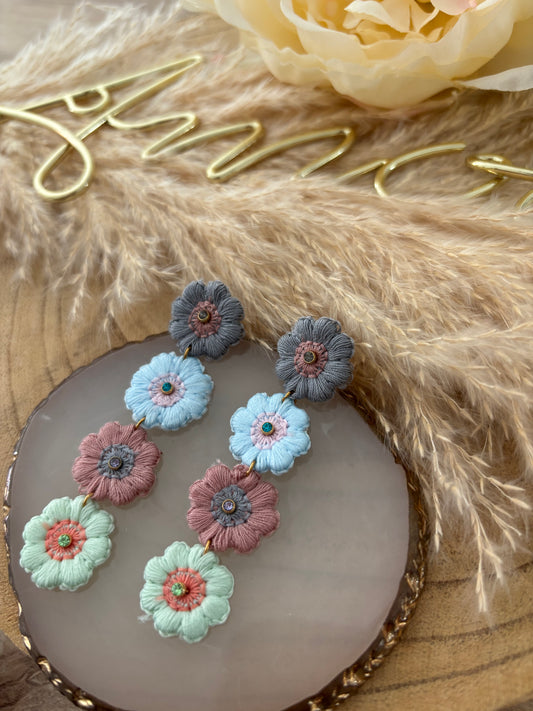 Boucles d’oreilles fleurs pendantes