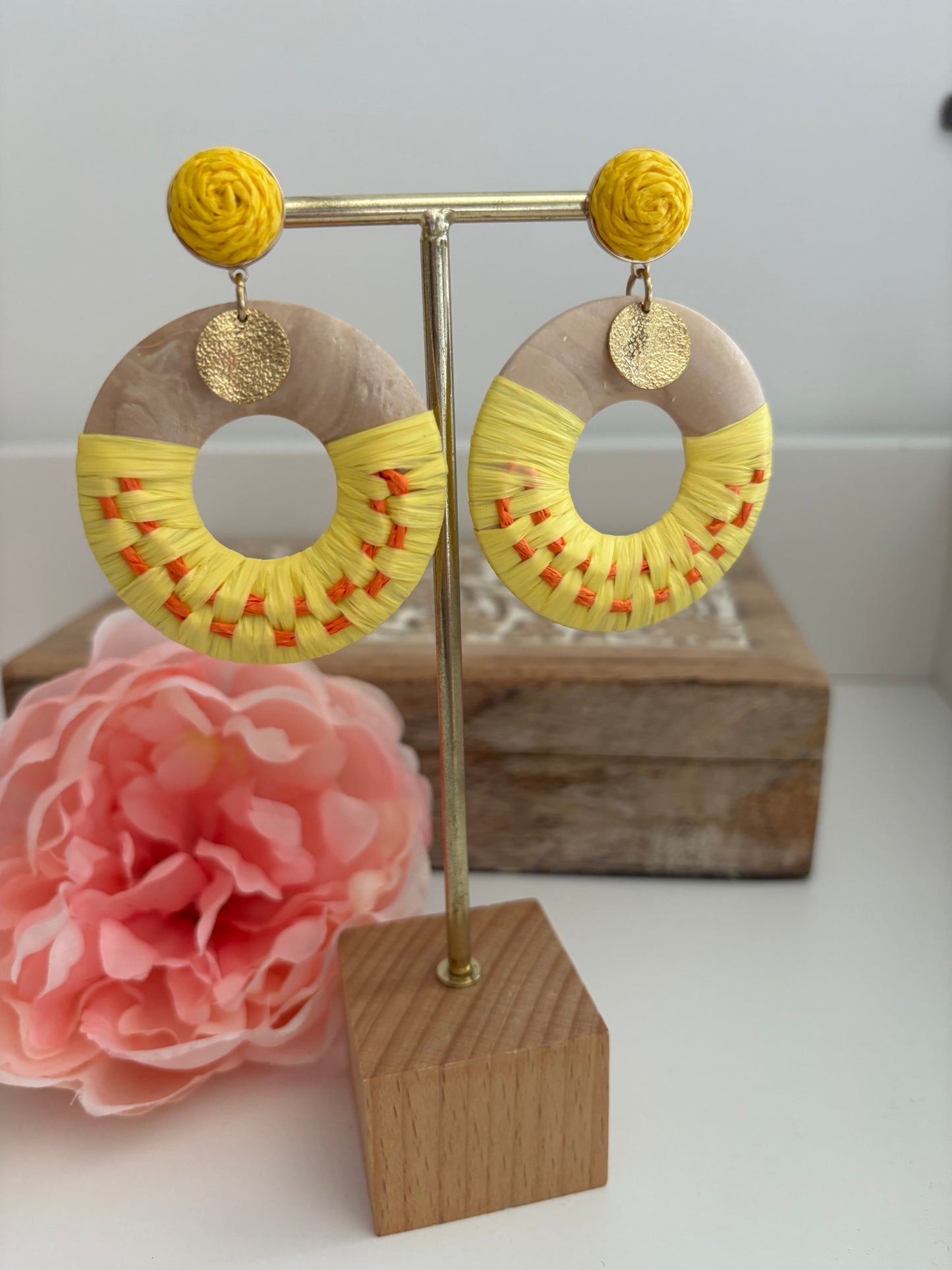 Boucles d’oreilles rondes jaunes