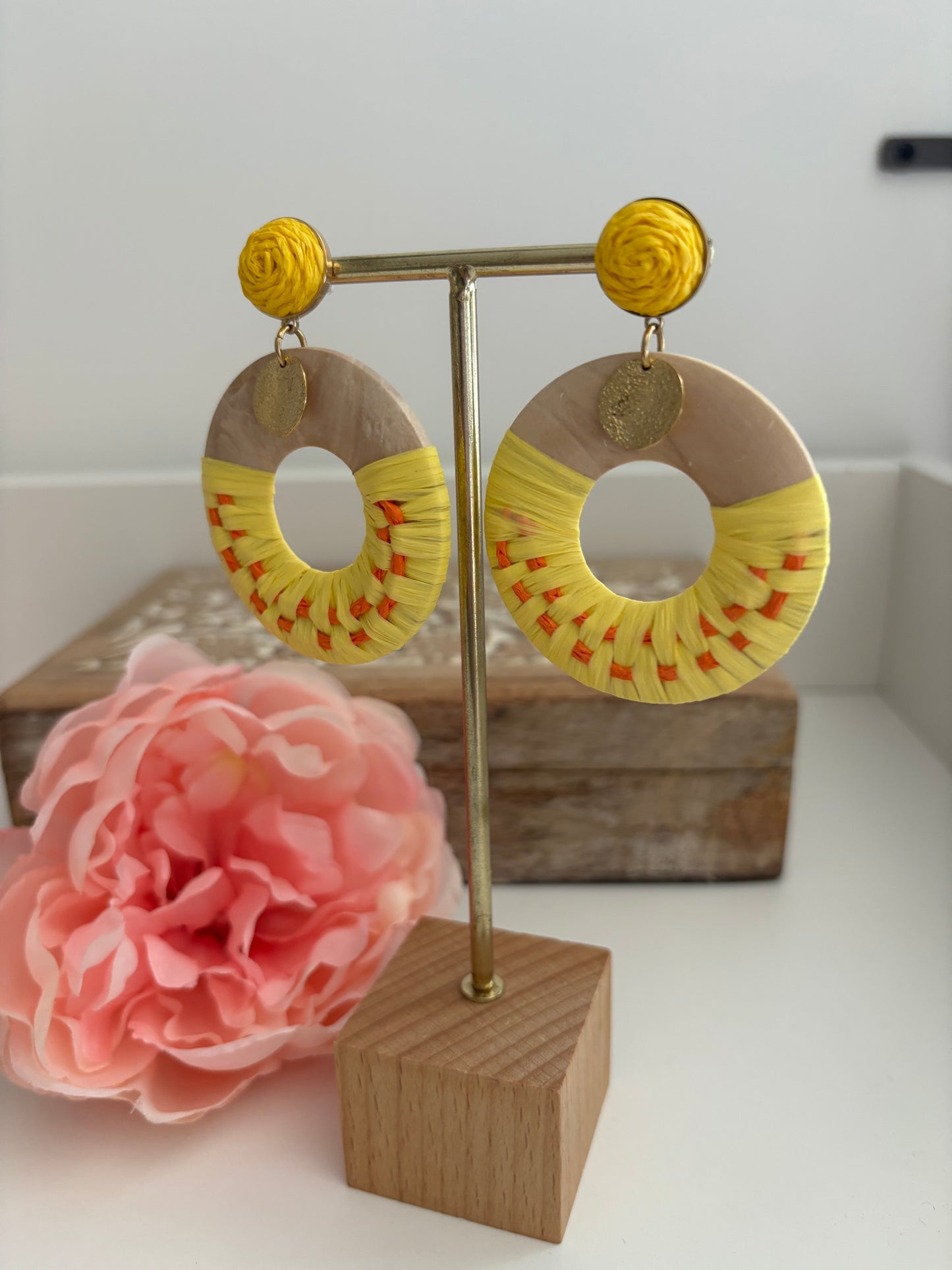 Boucles d’oreilles rondes jaunes